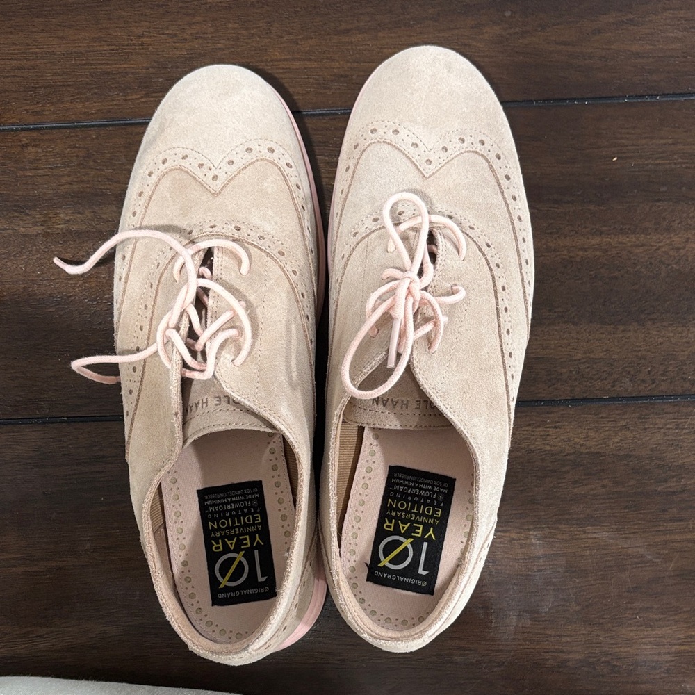 Cole Haan Women's Cream Lace-Up Loafers